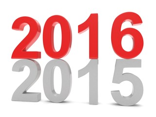 2015-2016 change new year 2016 isolated