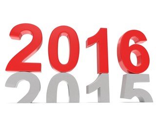 2015-2016 change new year 2016 isolated