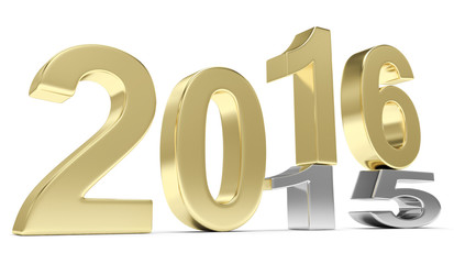 2015-2016 change new year 2016 isolated
