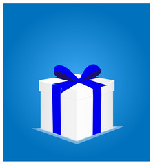 Minimalist Greeting Card with Gift Box Blue Background 2 EPS10