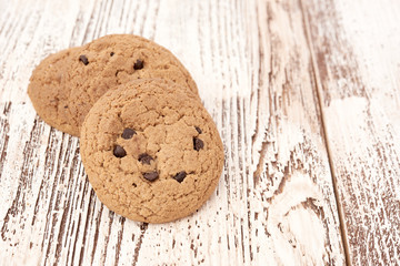 oat cookies on wooden table