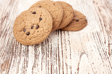oat cookies on wooden table