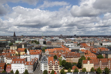 Naklejka na ściany i meble Panorama de Copenhague, Danemark 