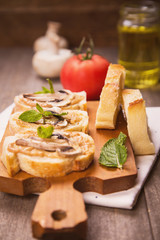 Fototapeta na wymiar bread with mushrooms