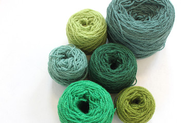 Wool balls: green