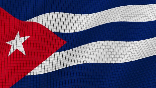 Flag of Cuba is developing waves. Looped. Full HD 1080.