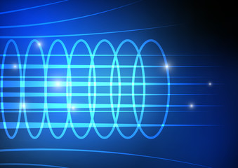 Vector : Abstract curve line and circle technology background