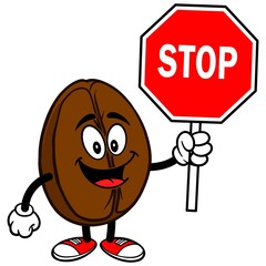 Coffee Bean with Stop Sign
