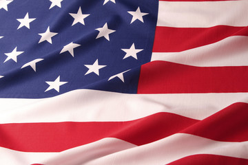Fototapeta na wymiar Rippled American flag