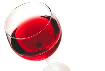 red wine in the glass isolated