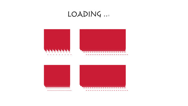 Bandiera Denmark con movimento loading
