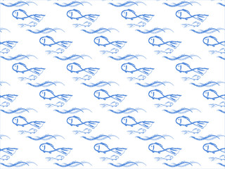 Blue fish pattern