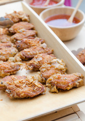 Chicken wings fry with garlic