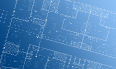 Architecture Floor plan background blueprint style - 89874804