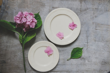 decor of the table with a plate and  napkin