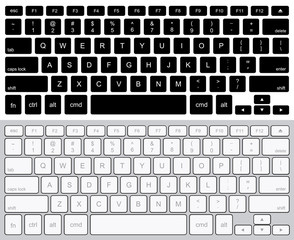 Vector modern computer keyboards background. 