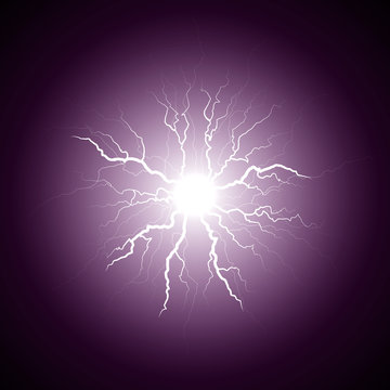 Purple Lightning From The Center