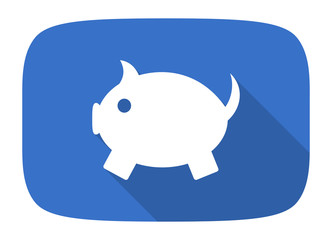 piggy bank flat design modern icon