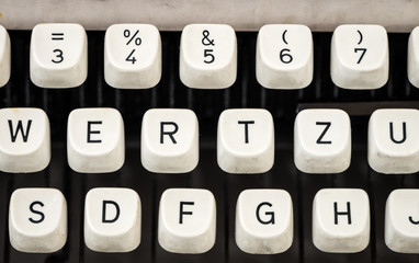 Old typewriter keys. Top view.