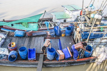 Fototapeta na wymiar two fishermen