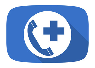 emergency call flat design modern icon