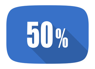 50 percent flat design modern icon