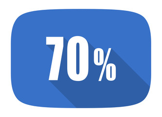 70 percent flat design modern icon