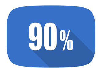 90 percent flat design modern icon