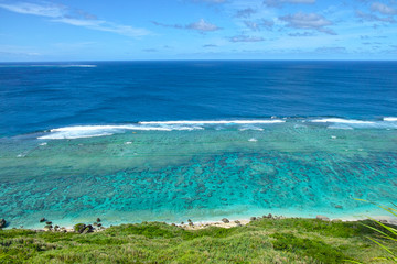 真夏の宮古島比嘉ロードパークからの風景