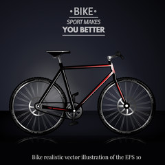 Bike realistic vector illustration 