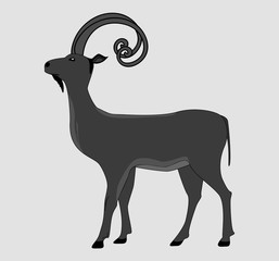 Vector background with grey goat