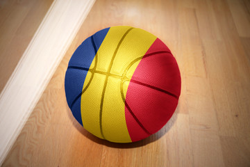 basketball ball with the national flag of romania