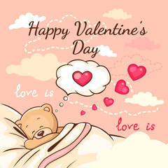 teddy love greeting card