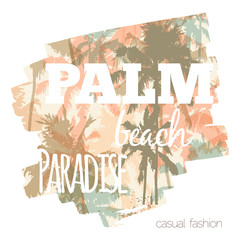 Tropical graphic with slogan in vector