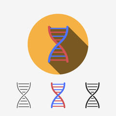 DNA, modern flat icon