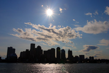 Boston skyline, Inner Harbor, USA ..