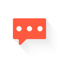 message in orange with drop shadow on white