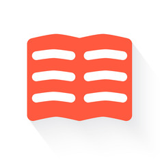 text in orange with drop shadow on white