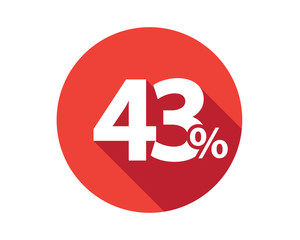43 percent discount sale red circle