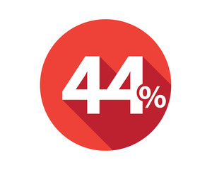 44 percent discount sale red circle