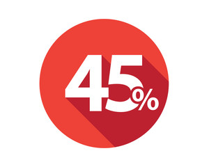 45 percent discount sale red circle