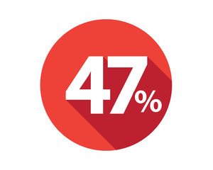 47 percent discount sale red circle
