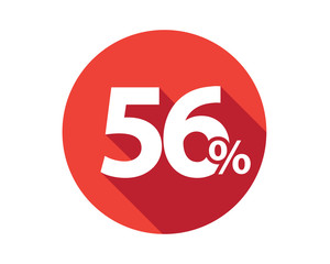 56 percent  discount sale red circle