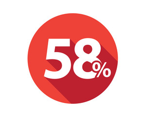 58 percent  discount sale red circle
