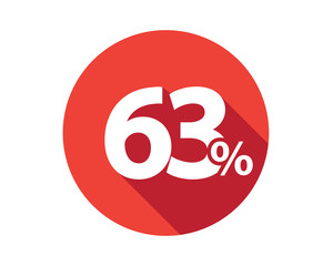 63 percent  discount sale red circle