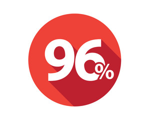 96 percent  discount sale red circle - obrazy, fototapety, plakaty