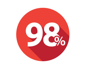 98 percent  discount sale red circle