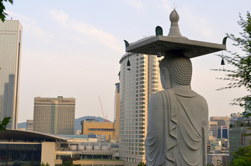 Bongeunsa Buddhist Temple in Seoul, South Korea..