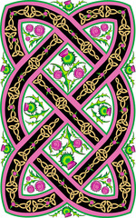 vector beautiful Celtic pattern with flowers thistle