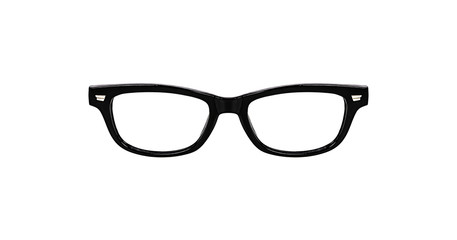 Black Glasses on white background, no glass - legs